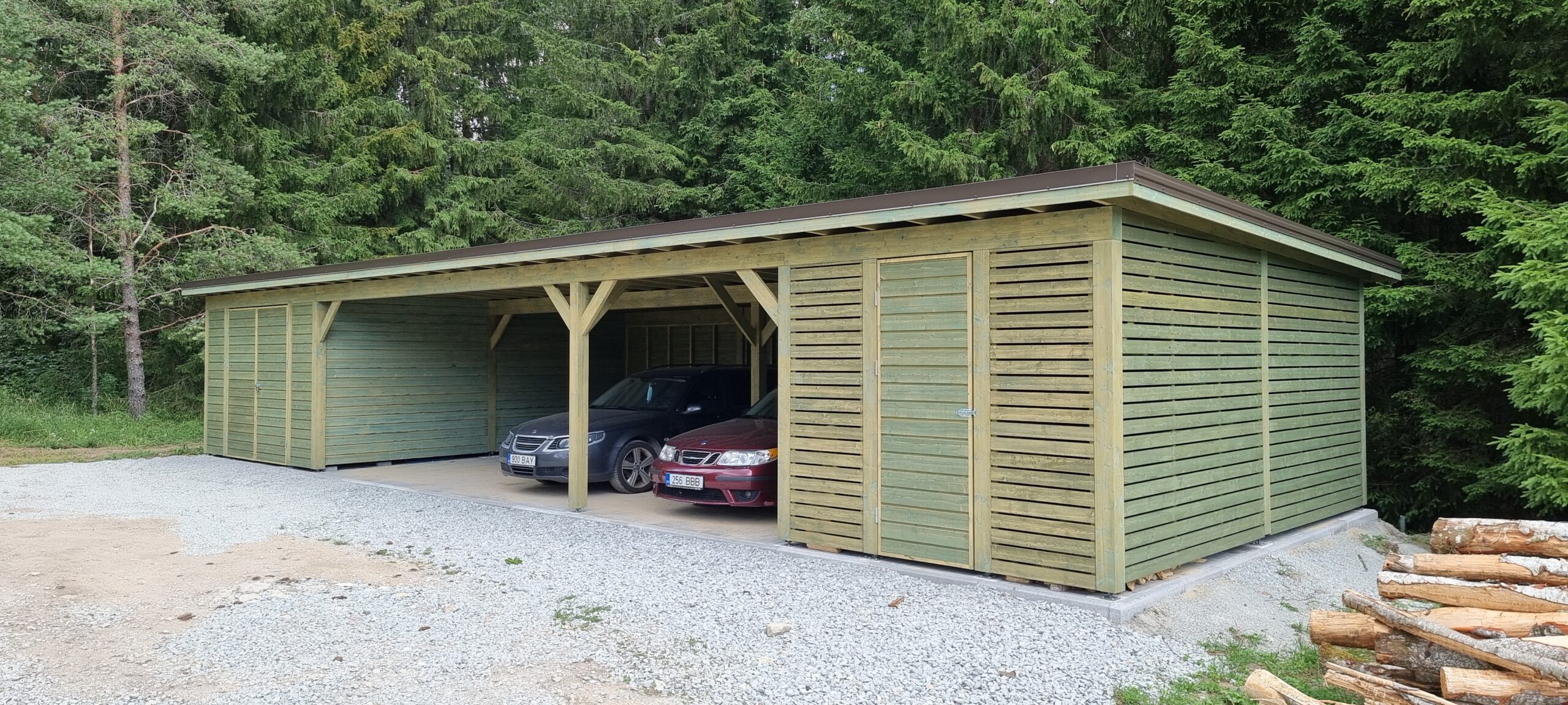 Carport with Storage Shed